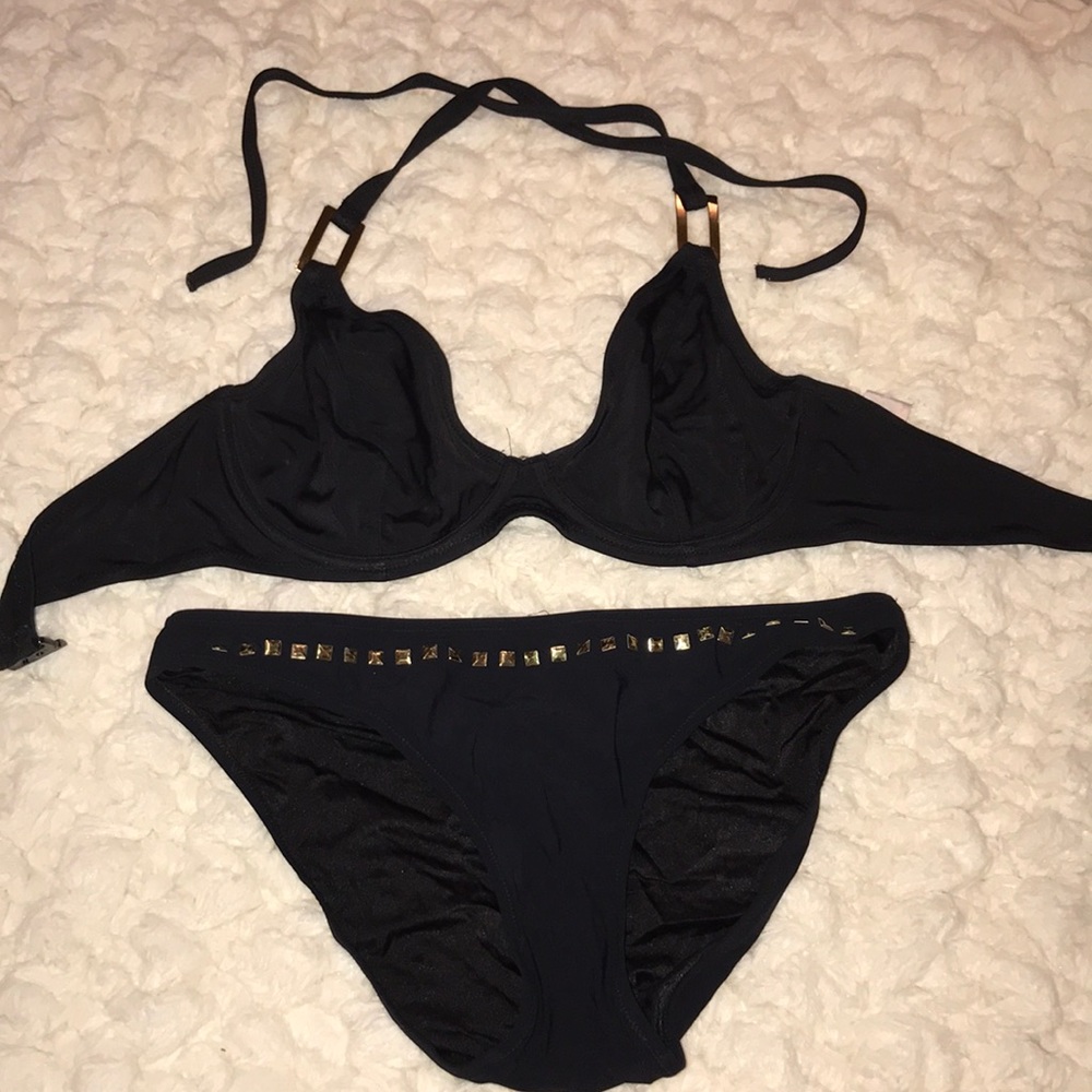 Black Embellished Bikini